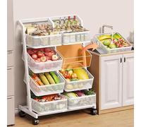 Clayettes Fruits et LéGumes Organisateur de collations, présentoir à Bonbons, Panier de Fruits et légumes de Cuisine à 4 Niveaux, étagère/Chariot Utilitaire, Grand présentoir à collations en