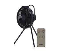 Claymore Ventilateur V1040 (Noir) - Circulateur d'air portable rechargeable de qualité supérieure. Puissant, silencieux avec grande batterie de 10 400 mAh, support polyvalent et télécommande. Jusqu'à