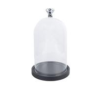 Clayre Eef 6GL2544 cloche transparente avec base en bois 14x25 cm