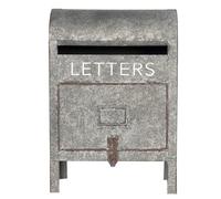 Clayre & Eef 6Y4220 Boîte aux Lettres en métal Gris 28 x 16 x 40 cm