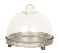 Clayre & Eef Cloche Ø 16x15 cm Gris Fer Verre Rond