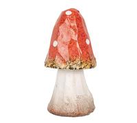 Clayre & Eef Décoration champignon Ø 6 x 11 cm rouge blanc céramique