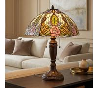 Clayre&Eef Lampe de table Tiffany EDEN, multicolore, Salon / Salle à manger, Verre, Tiffany, Lampe à poser