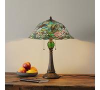 Clayre&Eef Lampe de table Tiffany Waterlily, multicolore, Salon / Salle à manger, Verre, Tiffany, Lampe à poser