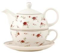 Clayre & Eef LPRTEFO La Petite Rose Théière avec tasse Motif roses 0,4 l