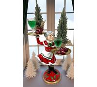 Clayre & Eef Mme. Père Noël Avec Plateau Figurine de Décoration Table 62cm Neuf