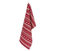 Clayre & Eef NOC42C-3 Torchon Motif cerf Rouge/Naturel 50 x 85 cm