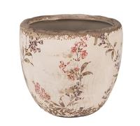 Clayre & Eef Pot de Fleurs Beige Rose céramique 13x13x11cm