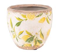 Clayre & Eef Pot de Fleurs Citron Jaune céramique 12x11x11cm