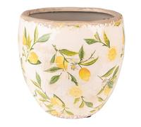 Clayre & Eef Pot de Fleurs Citron Jaune céramique 14x14 x 14 m