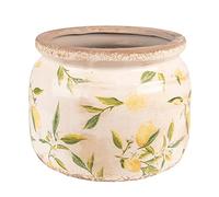 Clayre & Eef Pot de Fleurs Lemon Jaune céramique 20x20x15cm