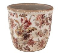 Clayre & Eef Pot de Fleurs Rose céramique Beige 11x11x11cm