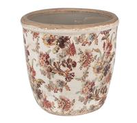 Clayre & Eef Pot Motif Floral Rose céramique Beige 13x14x14cm