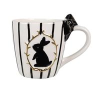 Clayre & Eef Tasse 350 ml Blanc Noir Céramique Lapin Tasse à boire