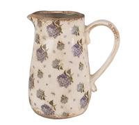 Clayre & Eef Vase pichet céramique Beige Bleu 16x12x18cm