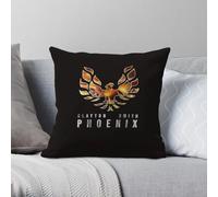 Clayton Phoenix Smith Taie d'oreiller carrée en polyester et lin velours Motif flamme éternelle