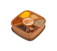 Clazkit Masala Dabba Boîte à épices carrée en plastique 7 sections - La couleur peut varier