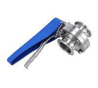 ClAZTyict 1-1/2 Pouce 38Mm SS304 Vanne Papillon Tri Pince De 1,5 Pouce Sanitaire En Acier Inoxydable Déclencheur À Presser Pour Produit Laitier Homebrew