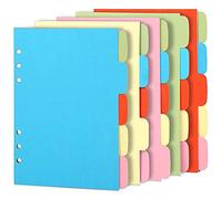 ClAZTyict 10 Ensembles de Feuilles de Papier de Diviseurs de Sujet A6, Diviseurs de Carte de Fichier PerforéS, Diviseur D'Index à Onglets pour le Planificateur D'Insertion de Cahier