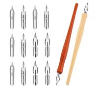 ClAZTyict 10 Pièces Dip Pen Set Nib Pen Holder Comic Pen Nib Set Pen Ink Nib Calligraphy Pen Nibs Wooden Drawing Pen