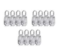 ClAZTyict 12 Pièces Bloc de Poulie Simple M15 Rouleau de Poulie en Acier Inoxydable pour Cordon de Corde en Plein Air Poulie Argent Pivotante à 360 °