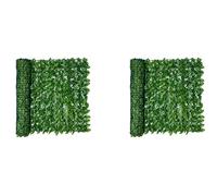 ClAZTyict 2X 0.5X3 M Mur Plante Clôture Laisse Artificielle Faux Lierre Feuille Confidentialité écran écran Décor Panneaux Haie