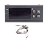 ClAZTyict 2X Contrôleur de Température Numérique -99-400 Degrés PT100 M8 Sonde Thermocouple Capteur Thermostat Intégré 220 V Interrupteur