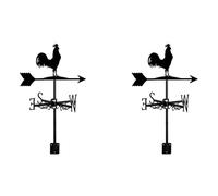 ClAZTyict 2X Girouette avec Animaux Poulets Pieu de Jardin Girouette Indicateur de Direction du Vent Coq Le Coq Ornement Artisanat d'art