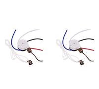 ClAZTyict 2X Kit de Commutateur de Ventilateur de Plafond 3 Vitesses 4 Fils, Commutateur de Contrôle de Vitesse à Glissière, Commutateur de Fil de Traction ZE-208S avec Corde Bronze