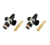 ClAZTyict 2X Kit D'Embouchure, Comprend Une Ligature + Anche de Clarinette 2.5 + Embouchure de Clarinette Noire Capuchon En Plastique Accessoires pour Instruments de Musique