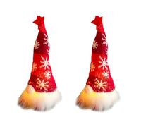 ClAZTyict 2X Poupée de Noël GNOME avec Lumières, Poupée Rudolph, Ornements Nains pour, Cadeaux de Noël et du an, Rouge