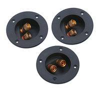 ClAZTyict 3 PièCes Bricolage Accueil Voiture StéRéO Enceinte 2 Voies Borne de Fixation de Borne Ronde Connecteurs de Coupe de Ressort Bouchons de Caisson de Basses (Noir)