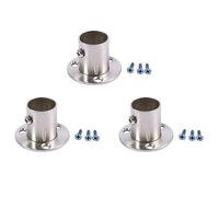 ClAZTyict 3X Placard Penderie 22mm Dia Pipe Hanging Rail Rod End Support Support