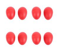 ClAZTyict 4 Paire Maracas en Plastique de Musique A Percussion en Forme D'Oeuf Shakers - Rouge