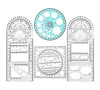 ClAZTyict 4 PièCes RèGle GéOméTrique Multifonctionnelle Outils de Dessin RèGle en Plastique Ensemble MathéMatiques Mesure Cercle RèGles de Dessin