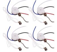 ClAZTyict 4X Kit de Commutateur de Ventilateur de Plafond 3 Vitesses 4 Fils, Commutateur de Contrôle de Vitesse à Glissière, Commutateur de Fil de Traction ZE-208S avec Corde Bronze