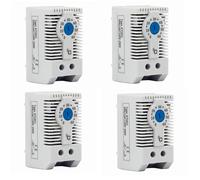 ClAZTyict 4X KTS011 Pas de Rail Din de Thermostat D'Armoire de Contrôleur de Température Mécanique Réglable Normalement Ouvert, Utilisé pour Le Refroidissement