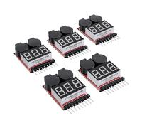 ClAZTyict 5PCS 2 en 1 1-8S Lipo Battery Voltage Tester Set Kit RC Low Voltage Buzzer Alarm, Battery Monitor Checker Tester Set Kit for Lipo/Li-ION