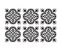 ClAZTyict 6 PièCes SéRies DIY Peinture 30X30 Cm Vintage Fleur Motif Pochoirs Modèle pour Carrelage Mur Plancher Meubles Peinture DéCorative