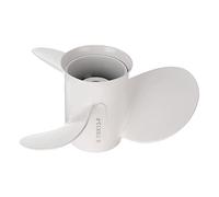 ClAZTyict 664-45949-02-El HéLice de Bateau 9 7/8 X 13 pour 20-30Hp Rotation Une Droite 3 Lames Blanches