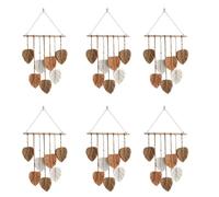 ClAZTyict 6X Feuille Macramé Tenture Murale Boho Room Home Decor Tissé EsthéTique Tapisserie Murale Home Room Mariage DéCoration