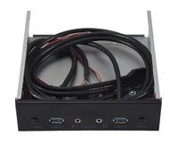ClAZTyict Adaptateur D'Extension du Panneau du Lecteur Optique USB 3.0 À 2 Ports USB 3.0 HUB + HD Audio + Bouton de Commutateur d'alimentation