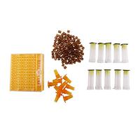 ClAZTyict Ensemble de Tasse D'Apiculture Ensemble D'Outils D'Abeille de 120 Tasses de Cellules Système D'Élevage Des Reines Cage de Receveur Complète Nicot Abeille Assistant D'Apiculture