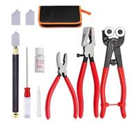 ClAZTyict Kit D'Outils de Coupe de Verre, Pinces à Carreaux de Verre à Roulettes, Pinces à Verre, Pinces à Briser, Ensemble de Coupe-Verre à Alimentation en