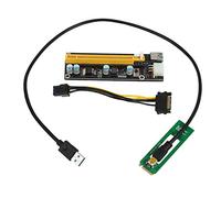 ClAZTyict NGFF M.2 M Clé vers USB 3.0 Carte Riser PCI-E M2 vers USB3.0 Extender PCIE 16X 1X avec Alimentation pour Mineur Bitcoin Litecoin