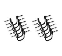 ClAZTyict Paquet de 12 Câbles de Raccordement de Guitare de 6 Pouces, Câble de Pédale de Guitare D'Instrument Câble de Raccordement Plat à Angle Droit