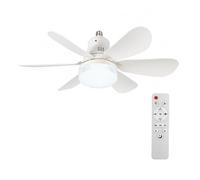 CLBDRESS 20" Petit ventilateur de plafond avec lumière, LED 40W 6 vitesses dimmable, 200-2000LM + 3 températures de couleur 3000-6000K, télécommande montage bas profil pour chambre cuisine buanderie