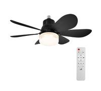 CLBDRESS 20" Petit ventilateur de plafond avec lumière, LED 40W 6 vitesses dimmable, 200-2000LM + 3 températures de couleur 3000-6000K, télécommande montage bas profil pour chambre cuisine buanderie