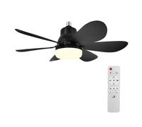 CLBDRESS 20" Petit ventilateur de plafond avec lumière, LED 40W 6 vitesses dimmable, 200-2000LM + 3 températures de couleur 3000-6000K, télécommande montage bas profil pour chambre cuisine buanderie