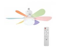 CLBDRESS 20" Petit ventilateur de plafond avec lumière, LED 40W 6 vitesses dimmable, 200-2000LM + 3 températures de couleur 3000-6000K, télécommande montage bas profil pour chambre cuisine buanderie